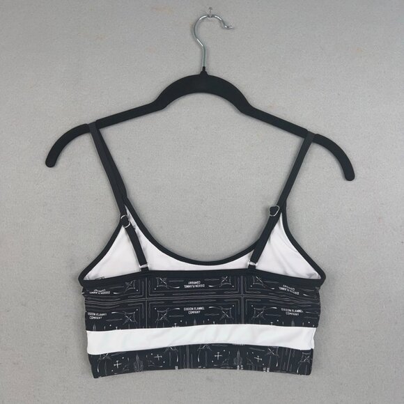 Dixxon Bikini Top Medium Black White Bandana Full Coverage Sport Lined Swim - Picture 6 of 11